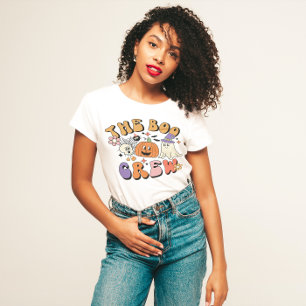 HALLOWEEN THE BOO CREW GHOST PUMPKIN & SKULL T-Shirt