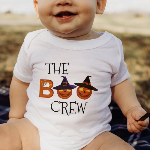 Halloween The Boo Crew Illustration Family    Baby Bodysuit