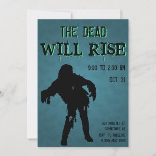Halloween The Dead Will Rise Zombie Monster Invitation