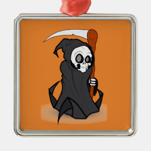 Halloween the Grim Reaper Metal Ornament