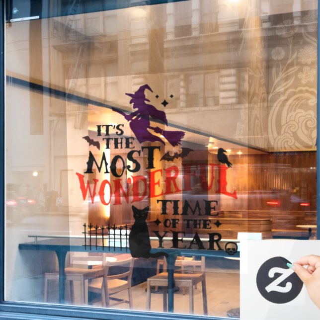 Halloween The Most Wonderful Time Of The Year Window Cling (Cafe Window)