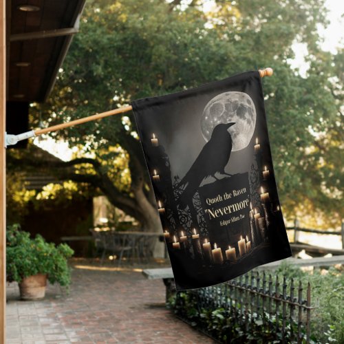 Halloween the Raven Nevermore Edgar Allan Poe House Flag