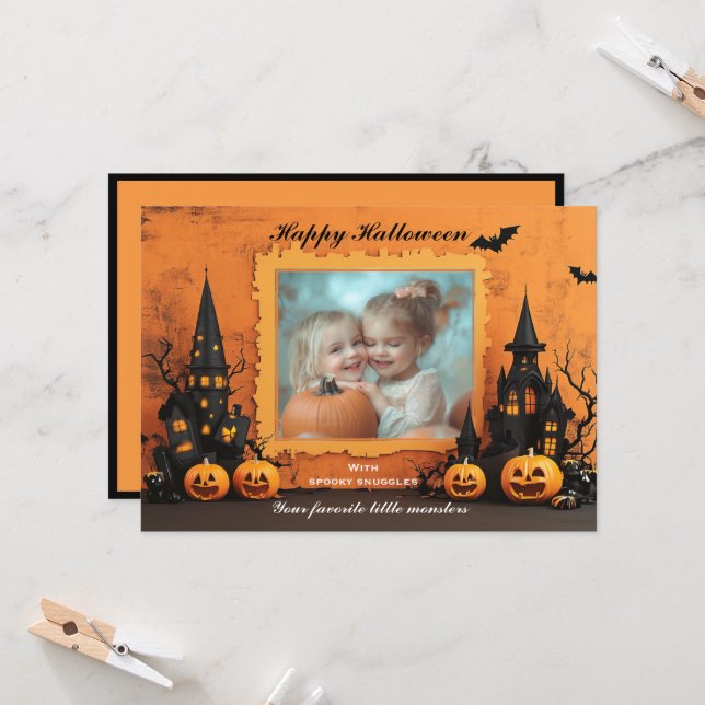 Halloween The Spooky Snap-O-Lantern Card (Front/Back In Situ)