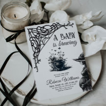 Halloween Theme Baby is Brewing Black Baby Shower