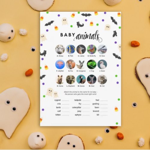 Halloween theme baby shower game baby animals program