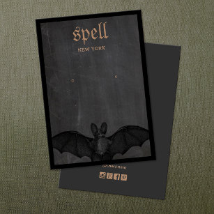 Halloween Theme Bat Earring Display Card