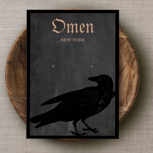 Halloween Theme Black Crow Earring Display Card