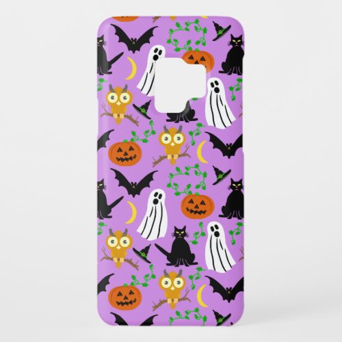 Halloween Theme Collage Toss Pattern Purple Case_Mate Samsung Galaxy S9 Case