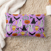 Halloween Theme Collage Toss Pattern Purple