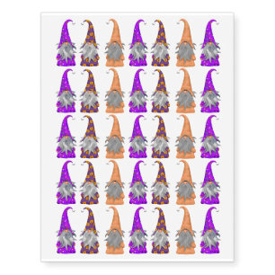 Halloween Theme Gnomes Design Temporary Tattoos
