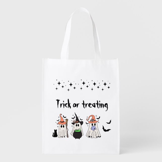 Halloween Theme Grocery Bag (Front)