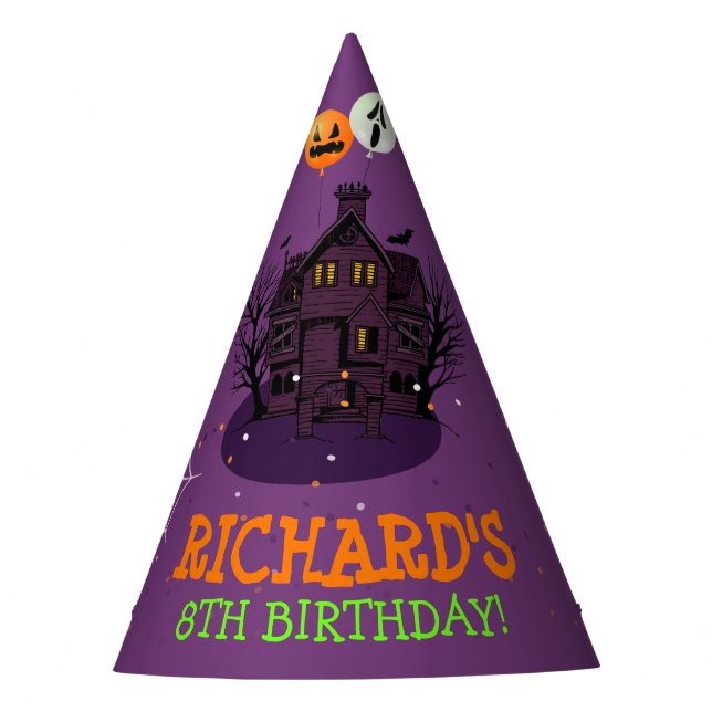 Halloween Theme Kids Birthday Party Party Hat (Front)
