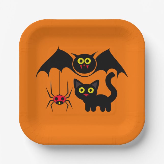 Halloween Theme Paper Plates (Front)