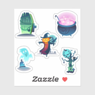 Halloween Theme Party Design Sticker