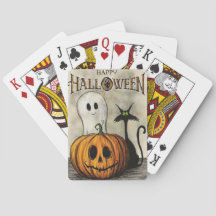 halloween theme playing cards
