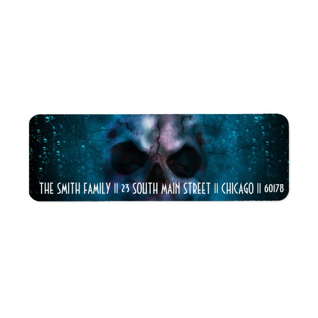 Halloween Theme Scary Skull Return Address Label (Front)