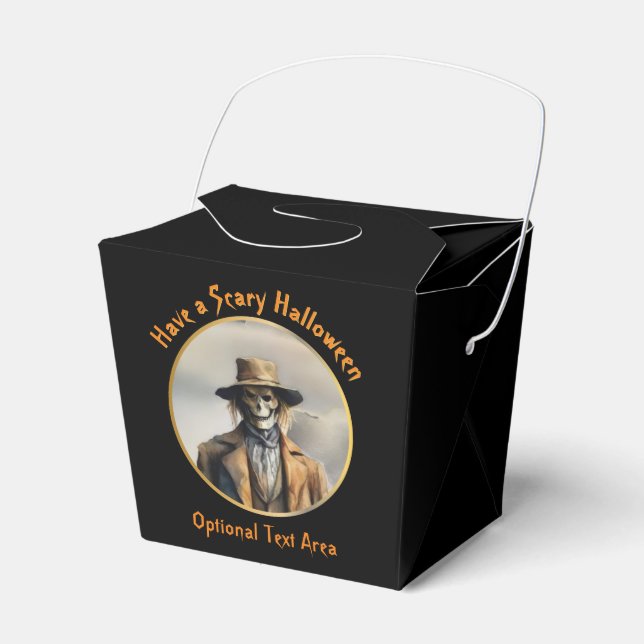 Halloween Theme - Scary Smiling Straw Scarecrow Favor Boxes (Front Side)