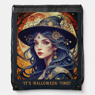 Halloween Theme - Tattooed Witch Drawstring Bag