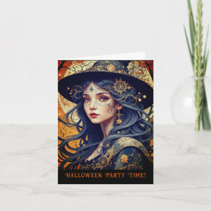 Halloween Theme Tattooed Witch Party Invitation