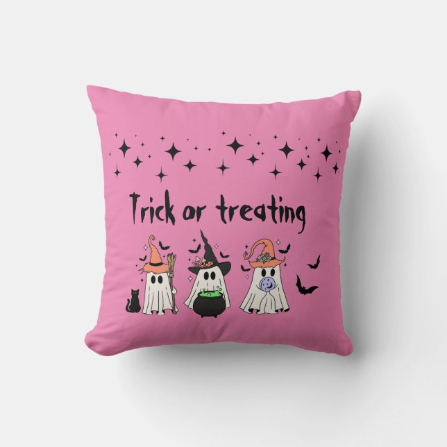 Halloween Theme Throw Pillow (Front)