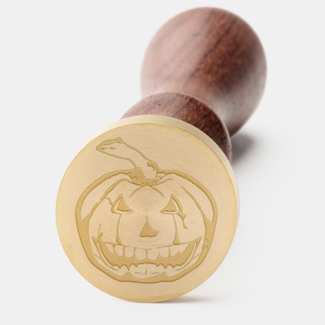 Halloween Theme Wedding Scary Pumpkin Wax Seal Stamp (Front)