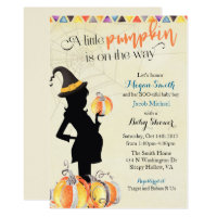 Halloween Theme Witch Baby Shower Invitation