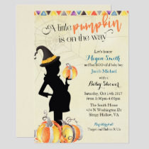 Halloween Theme Witch Baby Shower Invitation