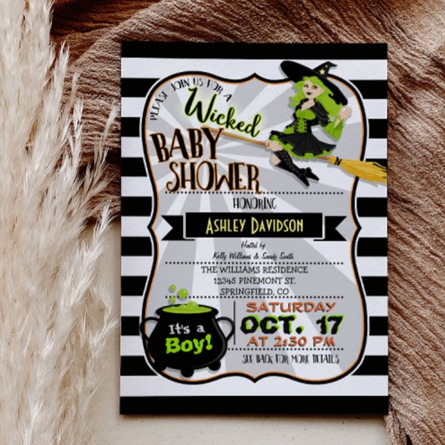 Halloween Theme Witch Baby Shower Invitation (Creator Uploaded)