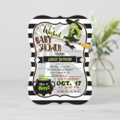 Halloween Theme Witch Baby Shower Invitation (Standing Front)