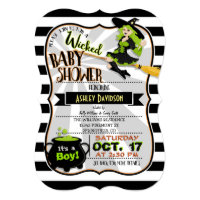 Halloween Theme Witch Baby Shower Invitation