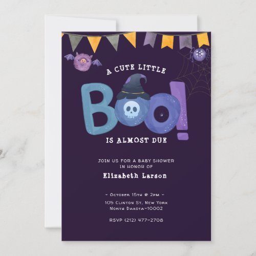 Halloween Themed Baby Shower Cute Party Invitation