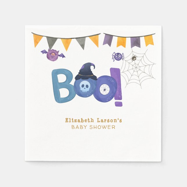 Halloween Themed Baby Shower Cute Party Napkins (Front)