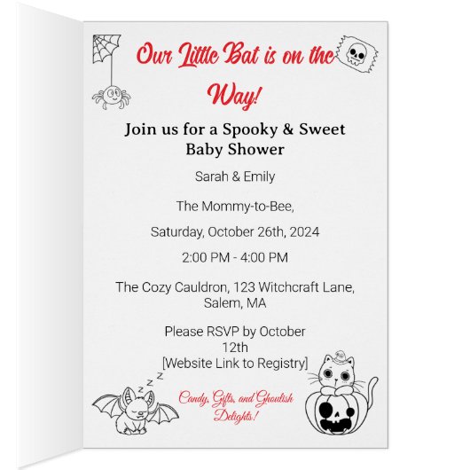Halloween Themed Baby Shower Invite (Inside (Right))