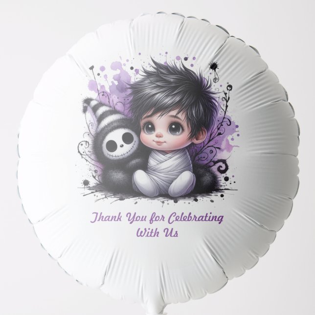 Halloween-themed Baby Shower – Purple Gothic Baby  Balloon (Front)