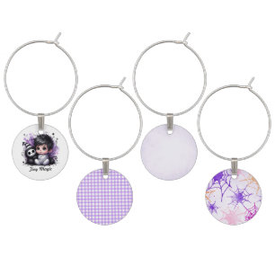 Halloween-themed Baby Shower – Purple Gothic Baby Wine Charm