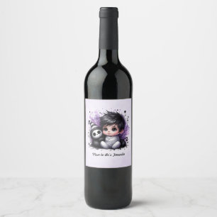 Halloween-themed Baby Shower – Purple Gothic Baby Wine Label