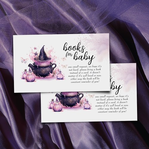 Halloween Themed Books for Baby Pink Baby Shower  Enclosure Card