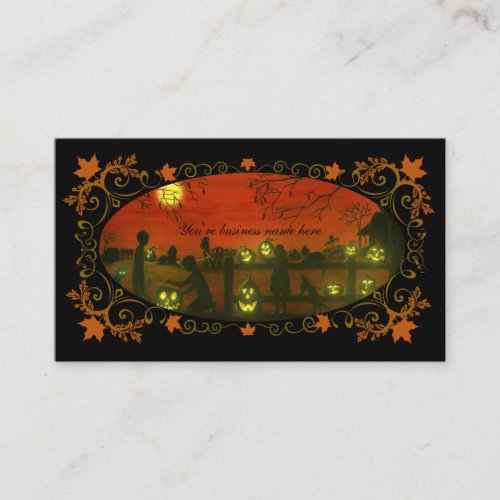 Halloween themed business cards Halloween Harvest