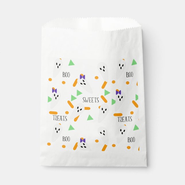 Halloween Themed Confetti Sprinkles Ghost Favor Bag (Front)