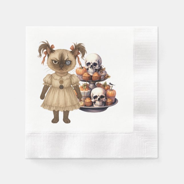 Halloween themed for Cat Lovers Party Napkins (Front)