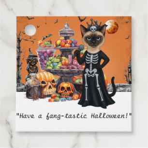 Halloween themed for Siamese Cat Lovers  Favor Tags
