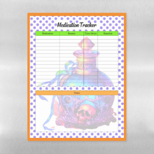 Halloween Themed Medication Tracker Magnetic Dry Erase Sheet