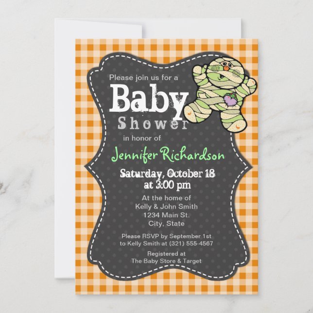 Halloween themed Neutral Baby Shower Invitation (Front)