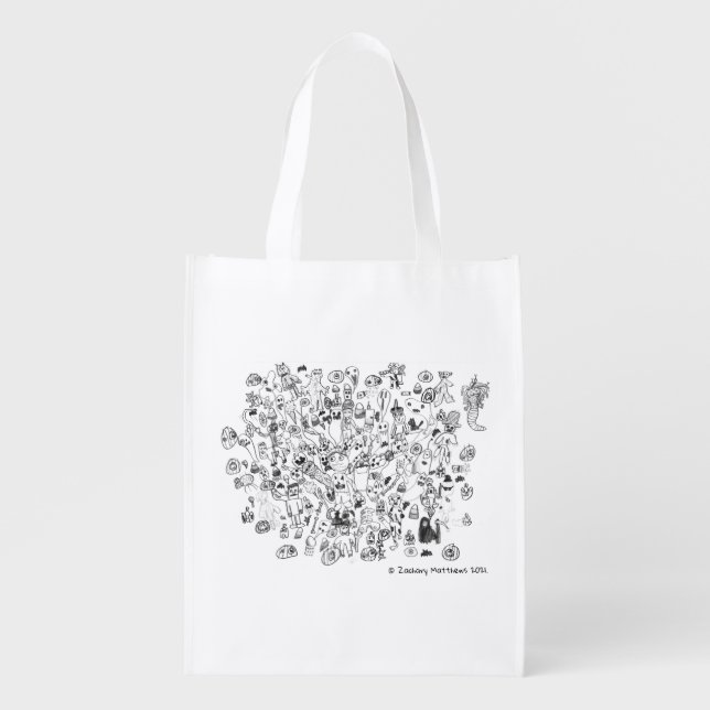 Halloween themed original art on tote bag (Front)