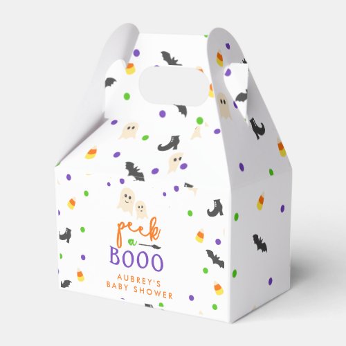 Halloween themed peek a boo baby shower favor boxes