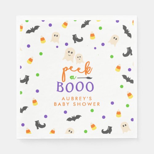 Halloween themed peek a boo baby shower napkins