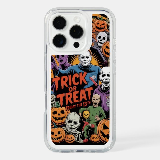 Halloween Themed Phone Cover with Pumpkins, Skelet (Front)