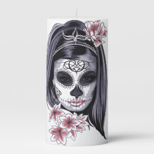 Halloween themed pillar candle