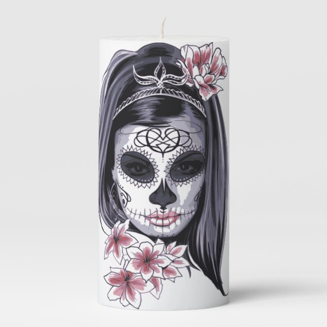 Halloween themed  pillar candle (Front)
