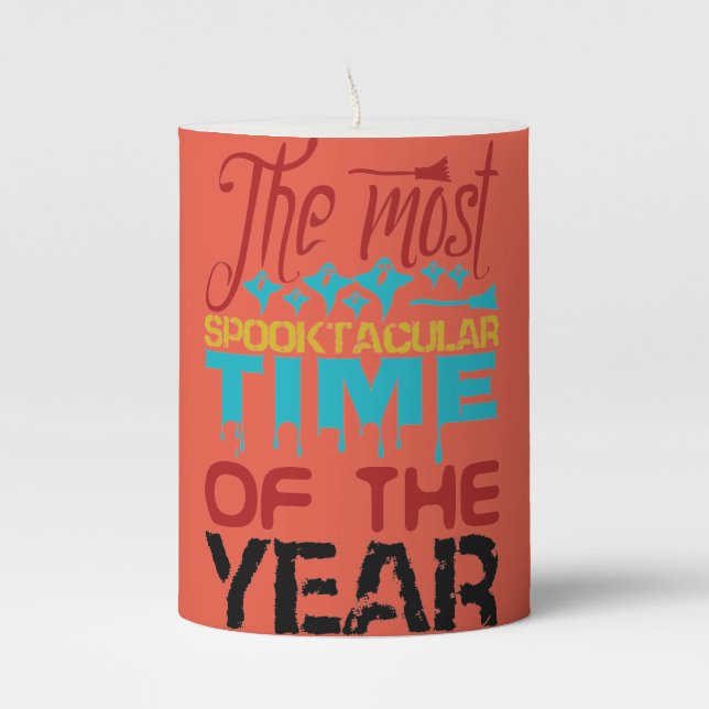 Halloween themed  pillar candle (Front)